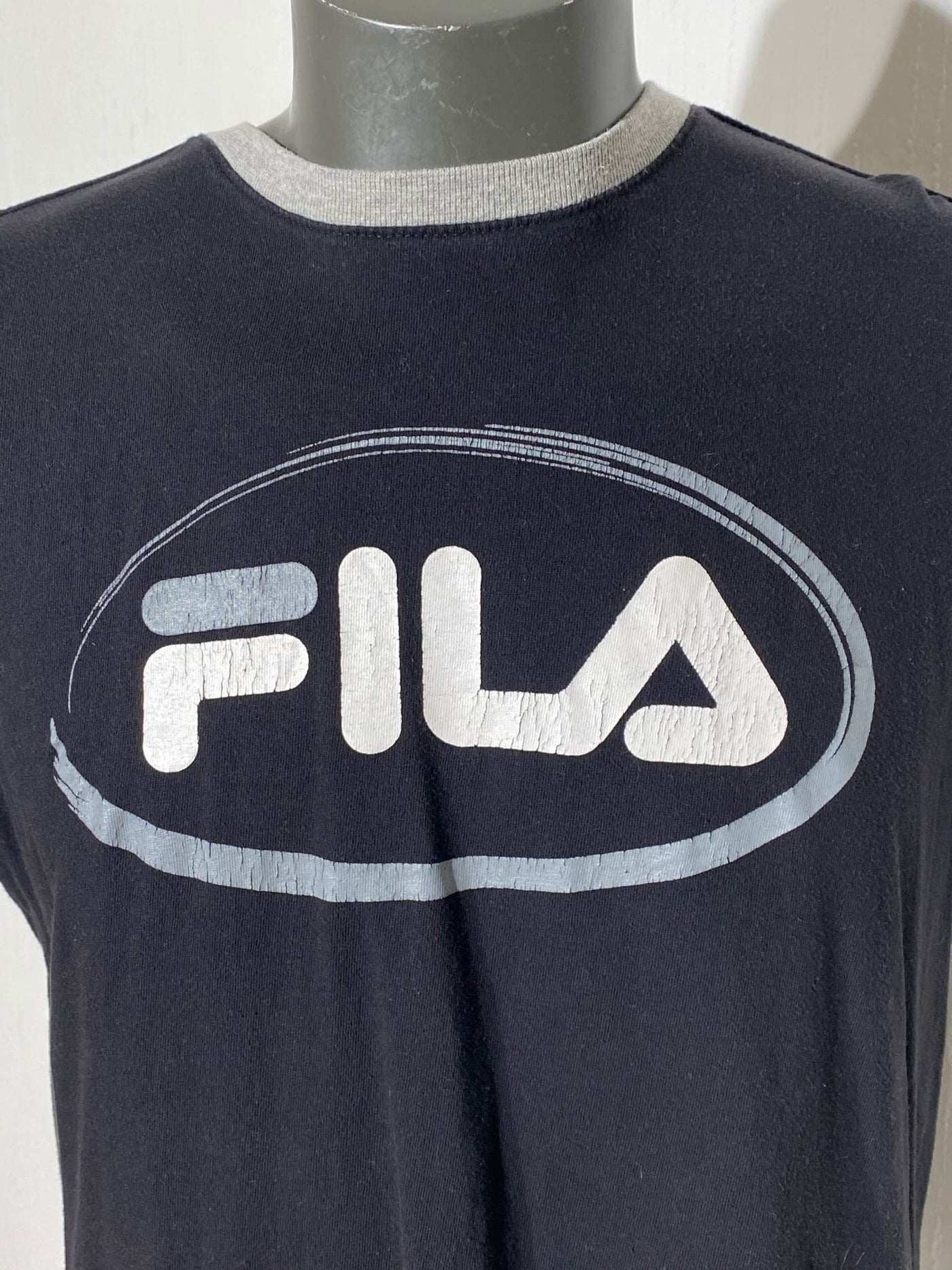 90´s Vintage FILA Logo Shirt blau Gr. L