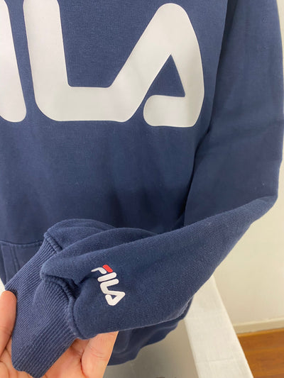 FILA Spellout Logo Hoodie blau Gr. S