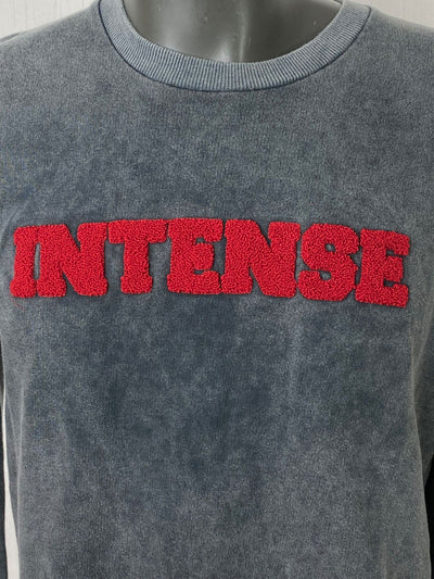 Sweater Spellout "INTENSE" grau Gr. M