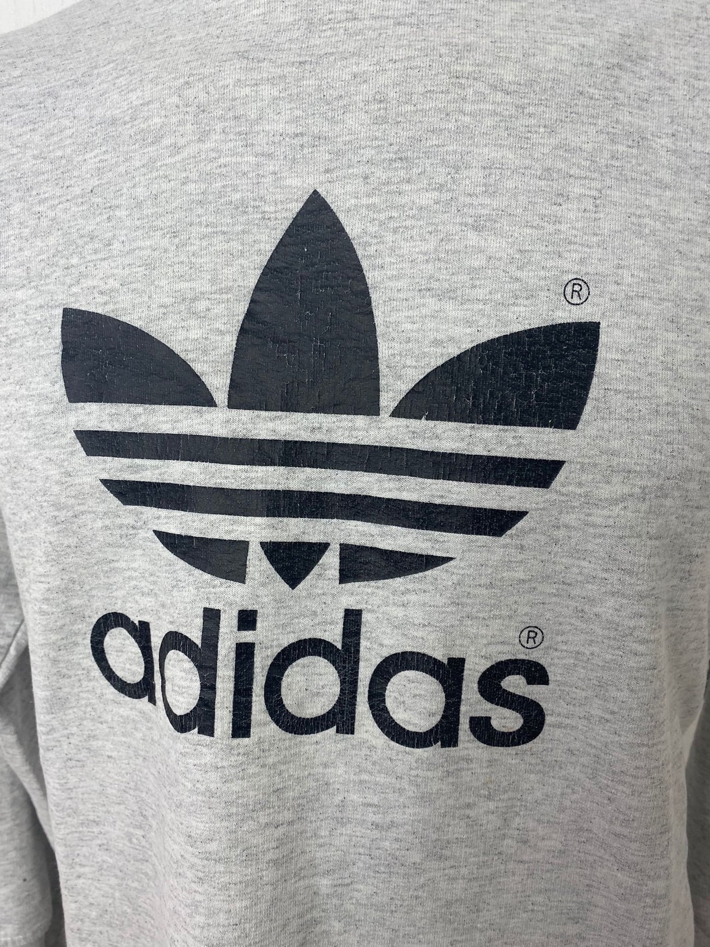 Vintage Adidas Logo Sweater grau Gr. M