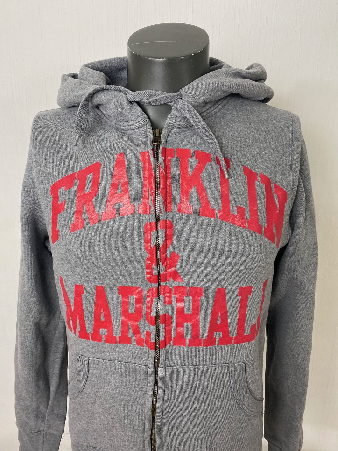 Vintage Hoodie. Full Zip "Franklin & Marshall" University  grau Gr. L