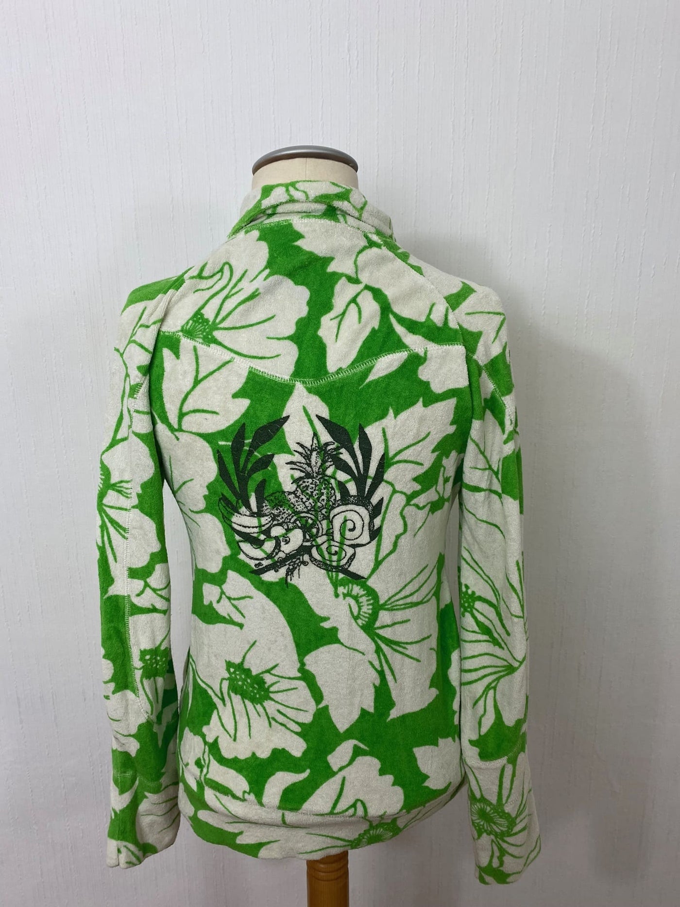 BLUTSGESCHWISTER Full Zip Frottee Jacke Hawaii Blumen Gr. M