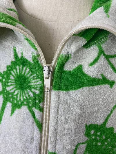 BLUTSGESCHWISTER Full Zip Frottee Jacke Hawaii Blumen Gr. M