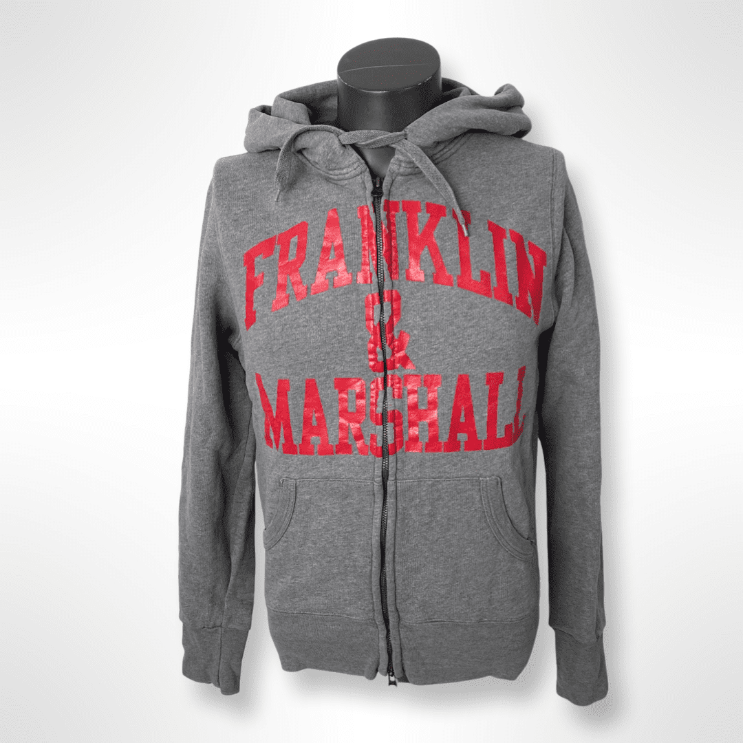 Vintage Hoodie. Full Zip "Franklin & Marshall" University  grau Gr. L