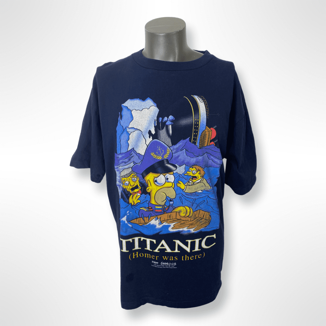 90´s Vintage "The Simpsons - Titanic" Shirt (1998) Gr. XL