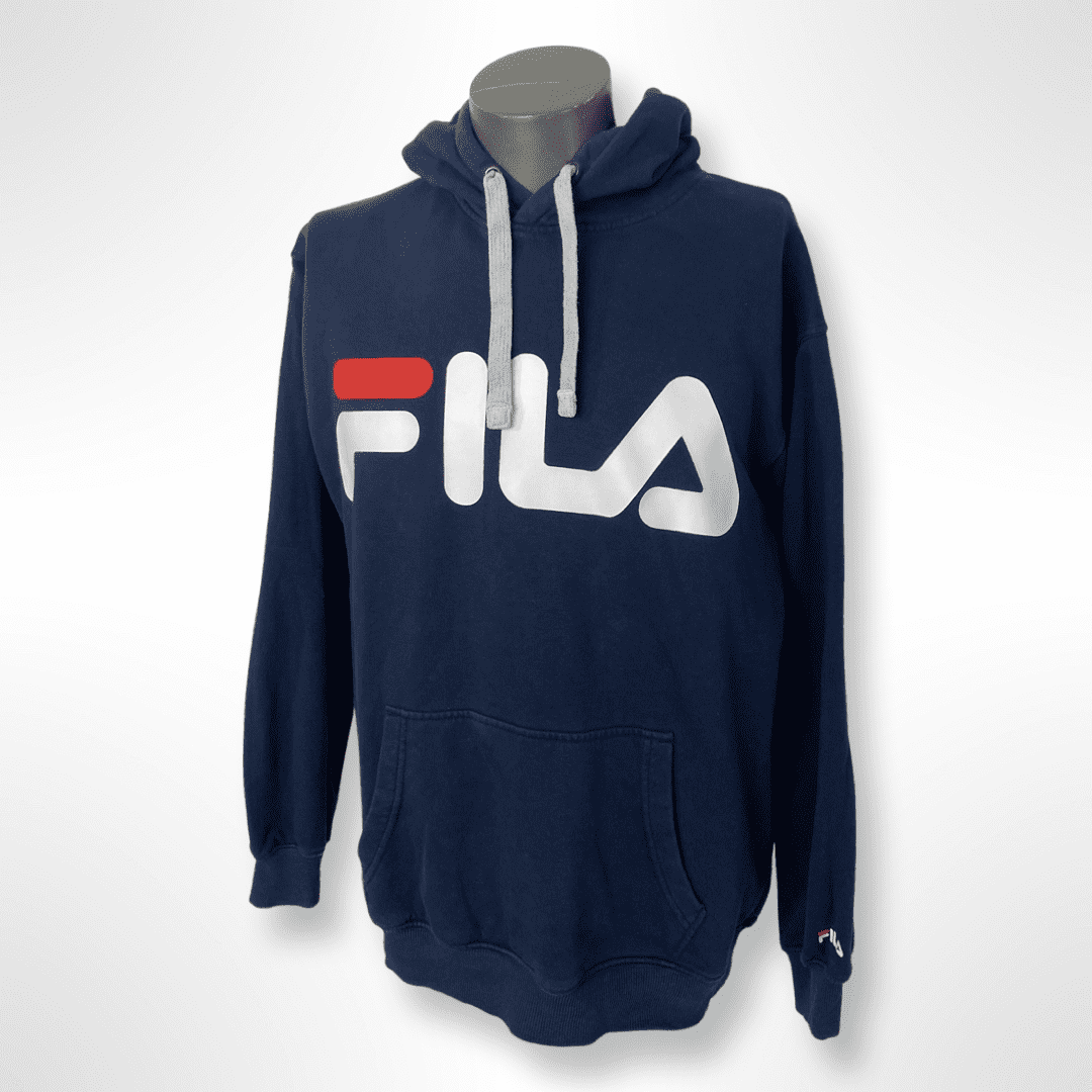 FILA Spellout Logo Hoodie blau Gr. S