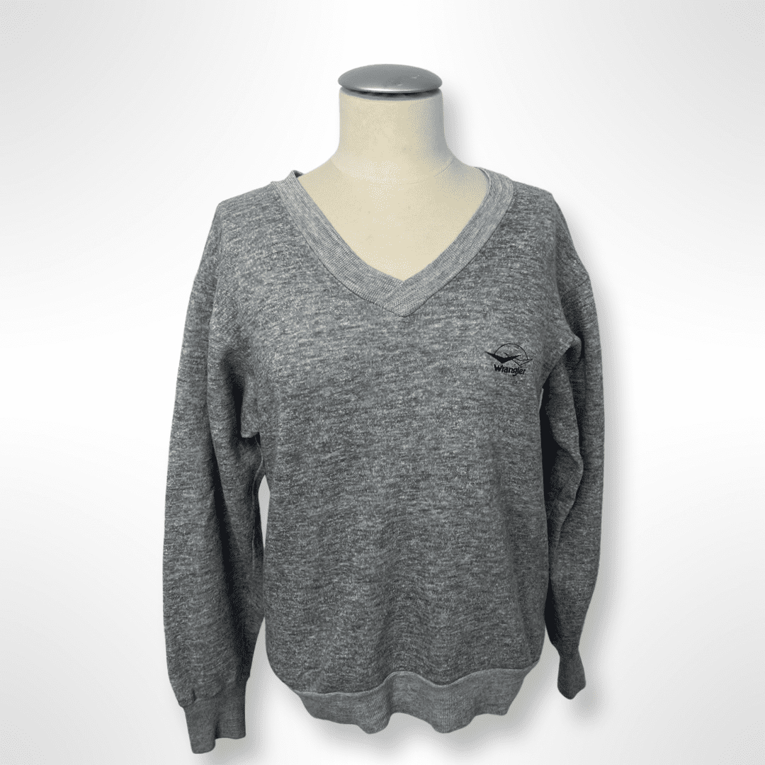 Wrangler Sweater V-Ausschnitt grau Gr. M