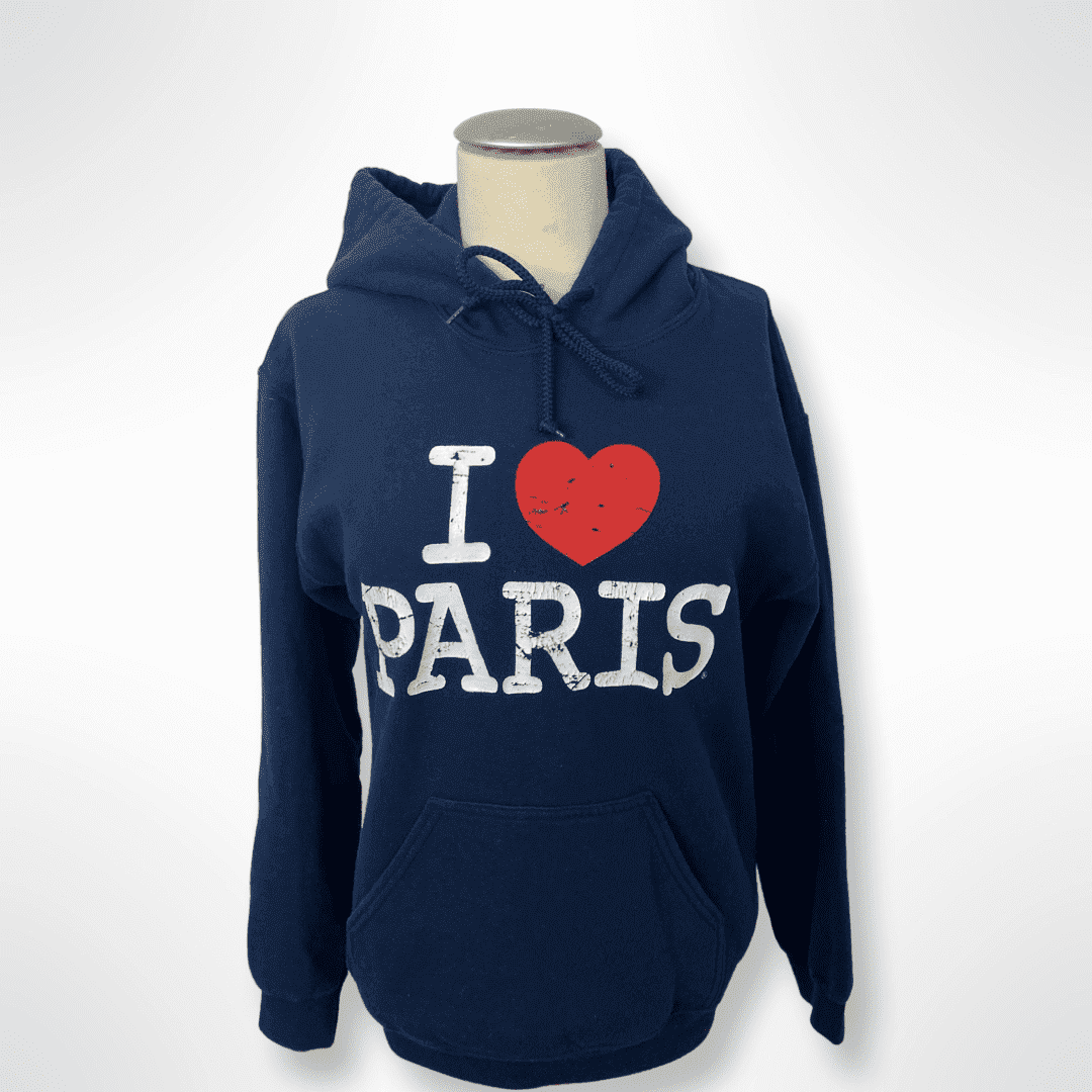 Hoodie " I love Paris" dunkel blau Gr. S