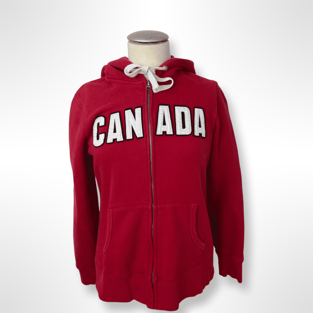 Spellout Hoodie "CANADA" Olympischen Spiele embroidered Full Zip Gr. M