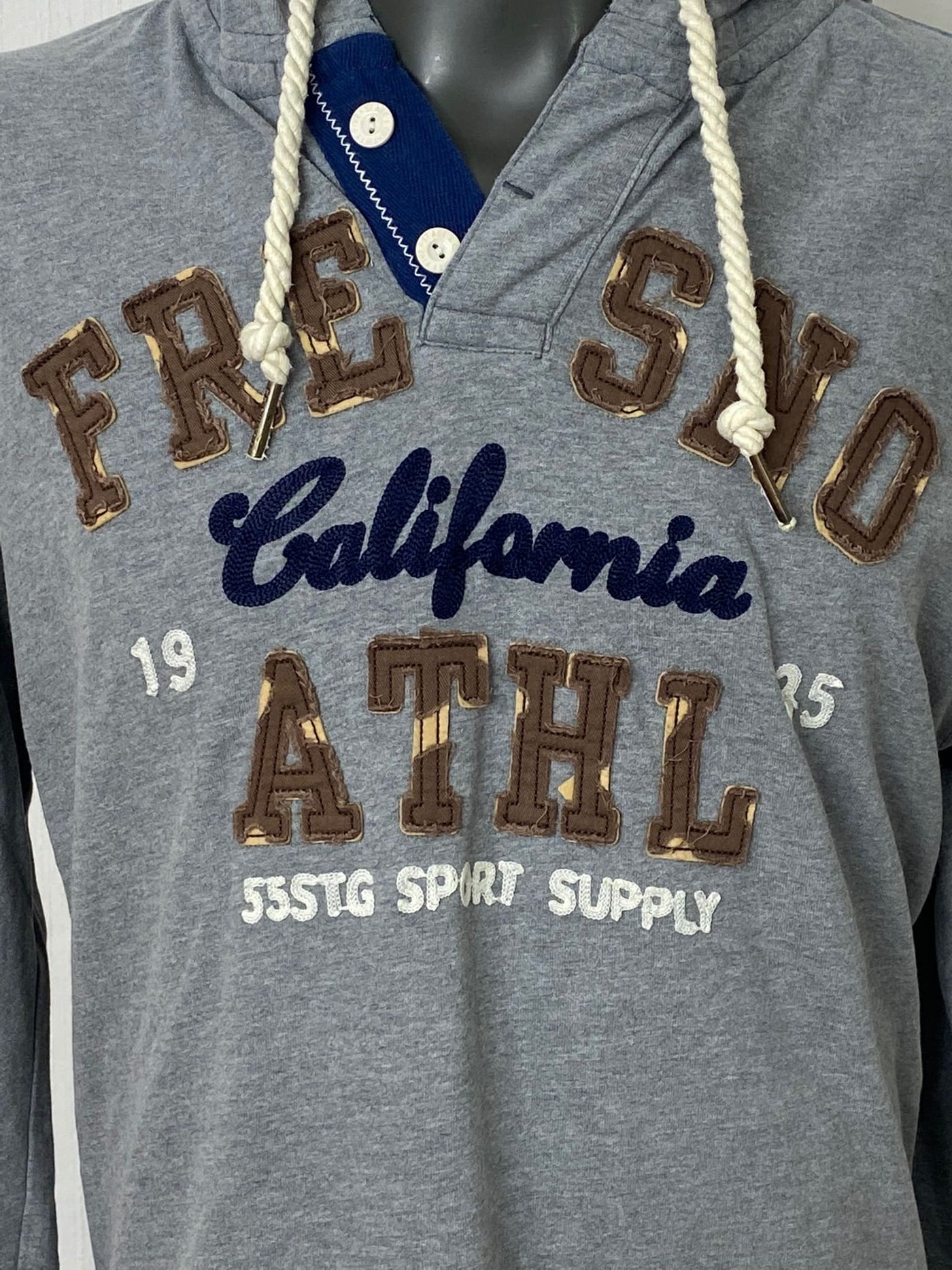 Embroidered Hoodie "Fresno California" grau Gr. XXL von 55 Stage