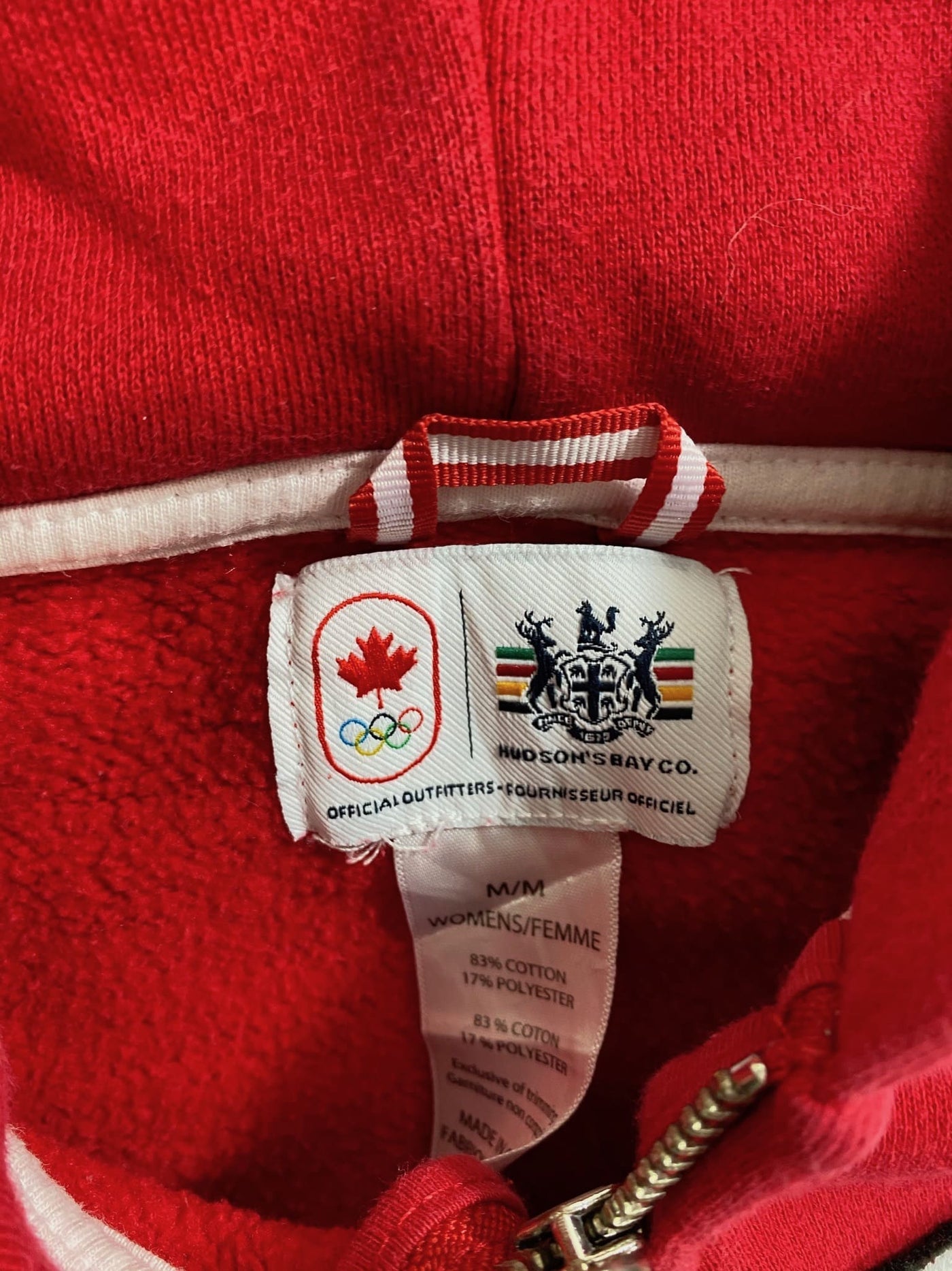 Spellout Hoodie "CANADA" Olympischen Spiele embroidered Full Zip Gr. M