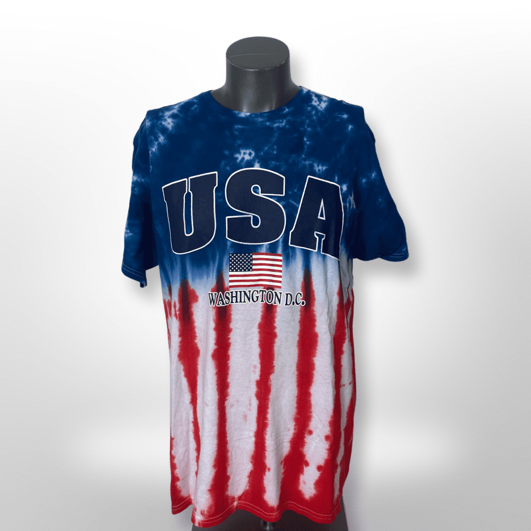 Tye Dye USA Spellout Shirt " Washington D.C."  Gr. L